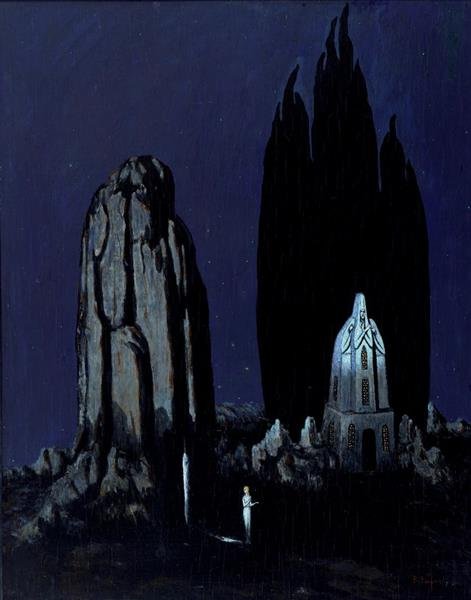 arte quimérico, pintura simbolista, vampiros de la guerra, castillos misteriosos.