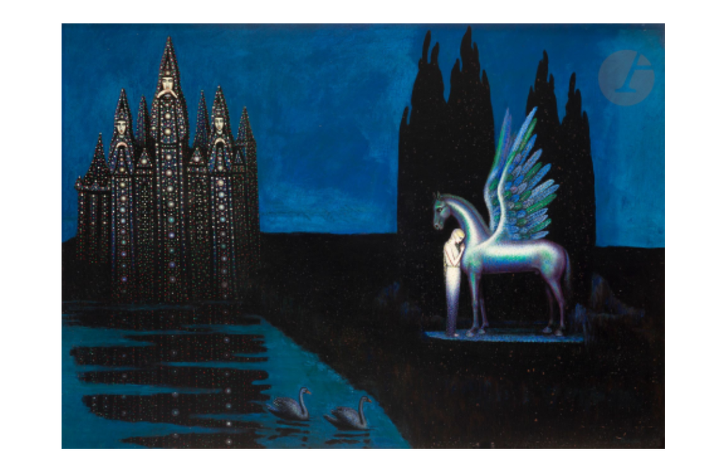 arte quimérico, pintura simbolista, vampiros de la guerra, castillos misteriosos.